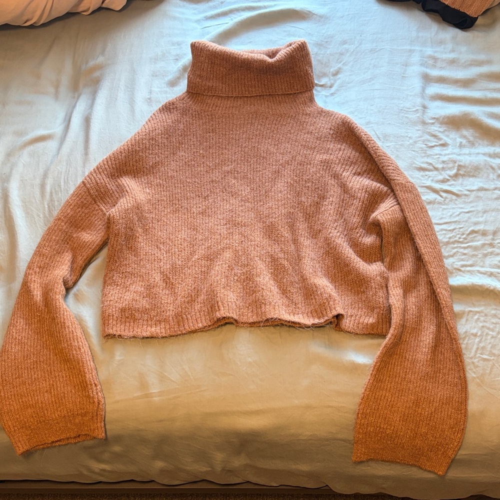 Cozy Women's Tan Turtleneck Sweater